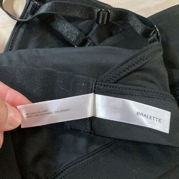 GAP Bralette Black Satin Triangle New Cashmere Womens Large - Picture 11 of 13